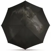 Happy Rain Automat Mini Paraplu met Paardenprint - Winddicht