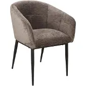 Ptmd collection PTMD - Eetkamerstoel Jeno - Grijs - 61.5x57.5x76.5cm