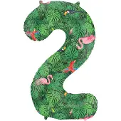 Folat - Folieballon Cijfer 2 Jungle Vibe - 86 cm