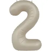 Folat - Folieballon Cijfer 2 Creamy Latte - 86 cm