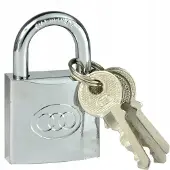 Handmet Gehard Stalen Hangslot 40mm Chroom met 3 Sleutels