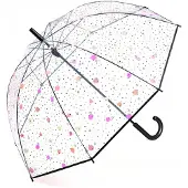 Happy Rain Transparante Lange Paraplu met Hartjes