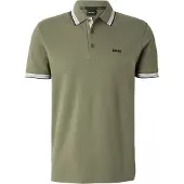 HUGO BOSS Shirt 'Paddy' kaki / zwart / wit