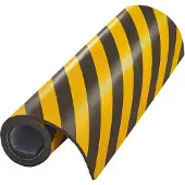 Mottez Garagemuurbeschermer - voor binnen - zelfklevend - afwasbaar - L 1,5 m x B 1000 x H 10 mm - PU schuim - geel-zwart