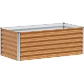 vidaXL Verhoogde plantenbak, lichtbruin, 98 x 50 x 36 cm, verzinkt staal