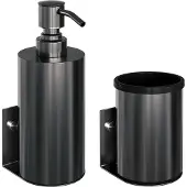 Brauer Gunmetal Edition zeepdispenser en beker geborsteld gunmetal