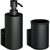 Brauer Black Edition zeepdispenser en beker zwart mat