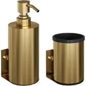 Brauer Gold Edition zeepdispenser en beker geborsteld goud