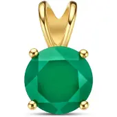 The Jewelry Collection 14K geelgoud hanger groen agaat 4026971