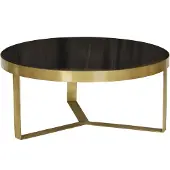 LivingFurn Glennis salontafel marmer 80cm goud