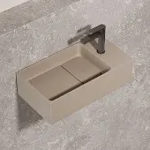 Saniclear Itsie fontein licht ivoor met kraangat rechts 39x22x10cm