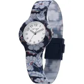 Hip Hop Analoog horloge 'Winter Blosom' navy / lichtblauw / wit