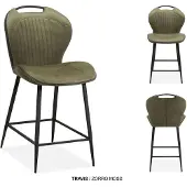 Molecule Barstoel Travis met mosgroene bekleding