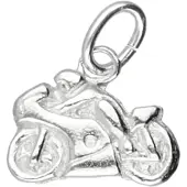 MOOYE ® - Collectie Zilveren Motor racer vlak klein kettinghanger