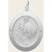 MOOYE ® - Collectie Zilveren Sterrenbeeld stier ovaal kettinghanger