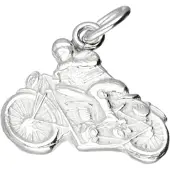MOOYE ® - Collectie Zilveren Engelse motor met rijder vlak kettinghanger