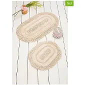 Conceptum Hypnose Asir - Badmattenset (2 stuks) - Ecru - 100% katoen - 60 x 50 x 6 cm
