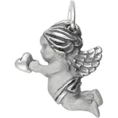 MOOYE ® - Collectie Zilveren Engel met hart Art Nouveau Jugendstil hanger