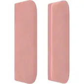 vidaXL Hoofdbord met randen 163x16x118/128 cm fluweel roze