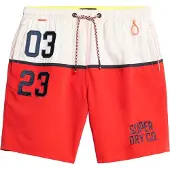 Superdry Zwemshorts knalrood / zwart / wit