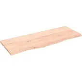 vidaXL Wastafelblad 100x40x2 cm onbehandeld massief hout