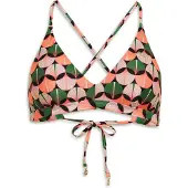 Superdry Dames Triangel bikinitop met veelkleurige gekruiste bandjes (XS), Strandkleding, Gerecycled polyester, Duurzaam W3010407A
