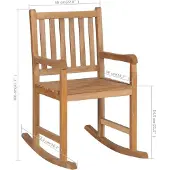 vidaXL Schommelstoel met blauw kussen massief teakhout