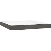 vidaXL Pocketveermatras medium queen 152x203x20 cm fluweel donkergrijs
