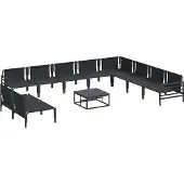 vidaXL Tuinset met 11 delen, zwart, staal