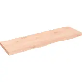 vidaXL Wastafelblad 100x30x(2-4) cm onbehandeld massief hout