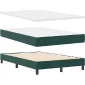 vidaXL LED Box Spring Bed Donkergroen 120 x 190 cm Fluweel