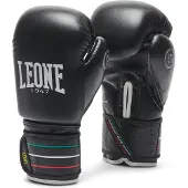 Leone1947 Flag Leather Artificial Boxing Gloves Zwart 10 oz