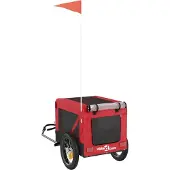 vidaXL Hondenfietstrailer oxford stof en ijzer rood en zwart