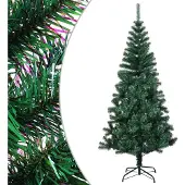 vidaXL Kunstkerstboom met iriserende uiteinden 240 cm PVC groen