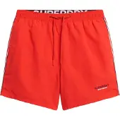 Superdry Mannen Sportswear Zwemshort met Borduursel - 38 cm Rood Grootte: Xxl