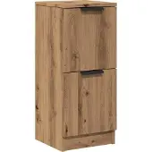 vidaXL Dressoirs, 2 stuks, ambachtelijk eikenfineer, 30x30x70 cm, houtvezelplaat