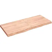 vidaXL Wandschap 140x60x(2-6)cm behandeld massief eikenhout lichtbruin