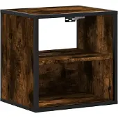 vidaXL Nachtkastje wandgemonteerd 40x31x39,5 cm gerookt eikenkleurig
