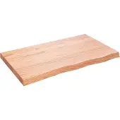 vidaXL Tafelblad 100x60x(2-6)cm behandeld massief eikenhout lichtbruin