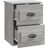 vidaXL Nachtkastje wandgemonteerd 41,5x36x53 cm grijs sonoma eiken