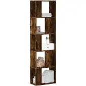 vidaXL Boekenkast 5-laags 45x23,5x162,5 cm bewerkt hout gerookt eiken