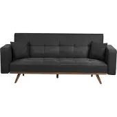 Beliani HJULBY - Driezitsbank - Zwart - Polyester