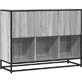 vidaXL Dressoir 100x35x76 cm bewerkt hout grijs sonoma eikenkleurig