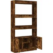 vidaXL Hoge kast 92x33x180 cm bewerkt hout gerookt eikenkleurig