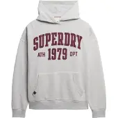 Superdry Sweatshirt 'Athletic Essentials' grijs gemêleerd / wijnrood