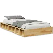 vidaXL Bedframe zonder matras 90x190 cm massief hout eiken