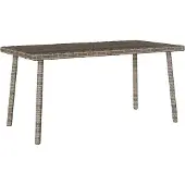 vidaXL Tuin salontafel rechthoekig 80x40x37 cm poly rattan grijs