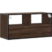 vidaXL Tv-meubel 80x31x39,5 cm bewerkt hout metaal bruin eikenkleurig