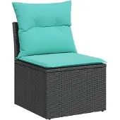 vidaXL 6-delige tuinmeubelset met kussens, zwart, polyrotan