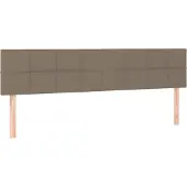 vidaXL Hoofdborden 180x5x78/88 cm stof taupe